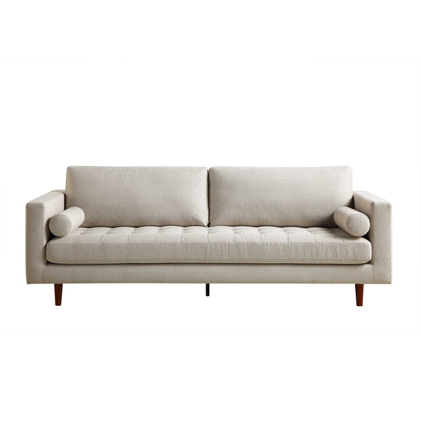 Henrietta Large 3-Seater Sofa, Beige Woven Fabric