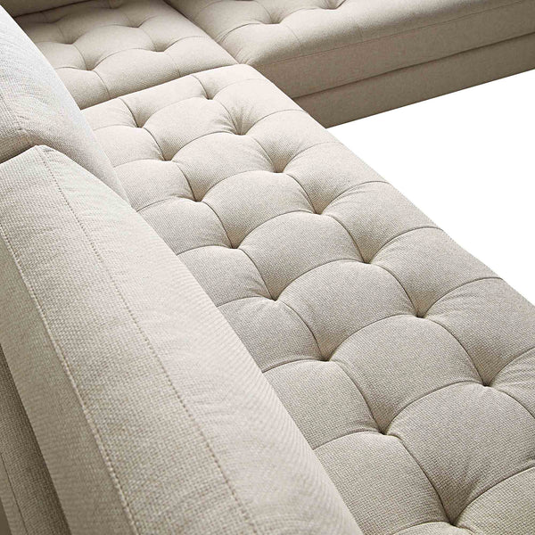 Henrietta 5+Seater Corner Sofa, Beige Woven Fabric
