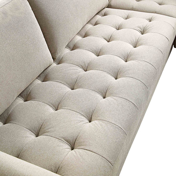 Henrietta 5+Seater Corner Sofa, Beige Woven Fabric