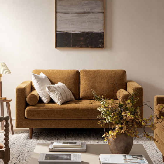 Henrietta 2-Seater Sofa, Spiced Honey Chenille