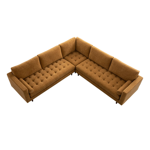 Henrietta 5+Seater Corner Sofa, Spiced Honey Chenille