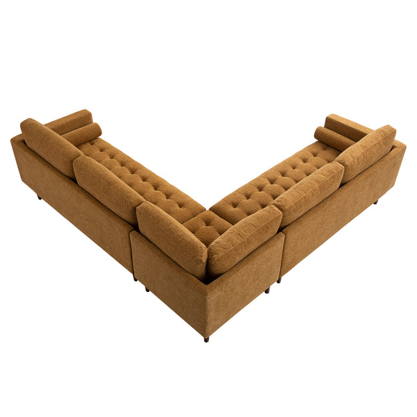 Henrietta 5+Seater Corner Sofa, Spiced Honey Chenille