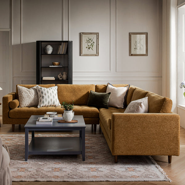 Henrietta 5+Seater Corner Sofa, Spiced Honey Chenille