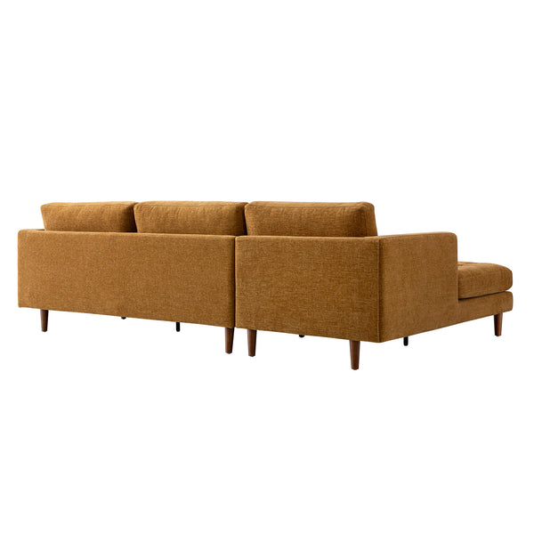 Henrietta Spiced Honey Chenille Grand 4-Seater Chaise End Sofa, Left Hand Facing