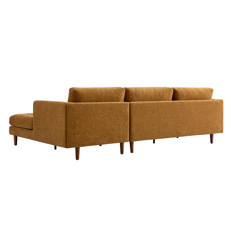 Henrietta Spiced Honey Chenille Grand 4-Seater Chaise End Sofa, Right Hand Facing