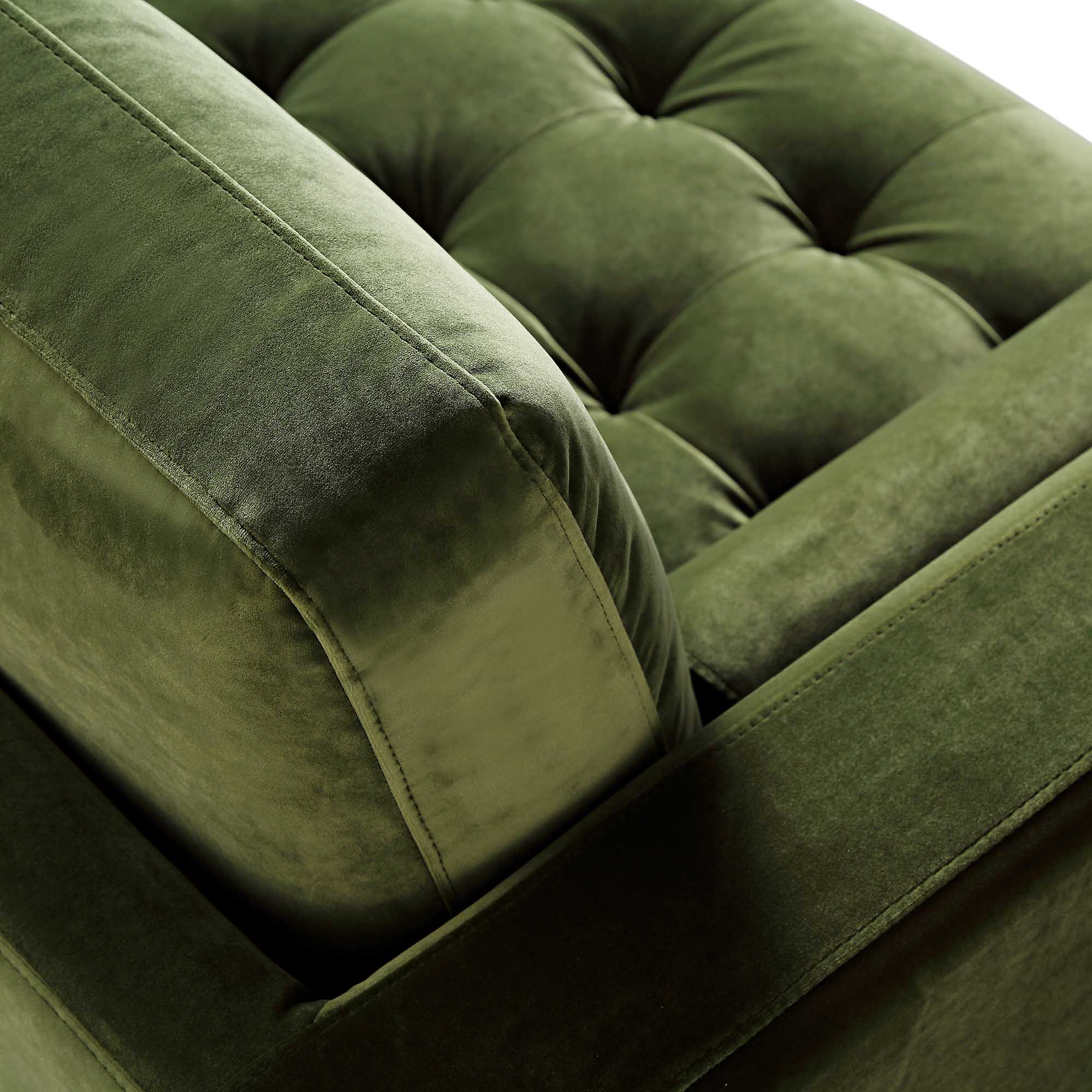 Henrietta Large 3-Seater Sofa, Moss Green Velvet
