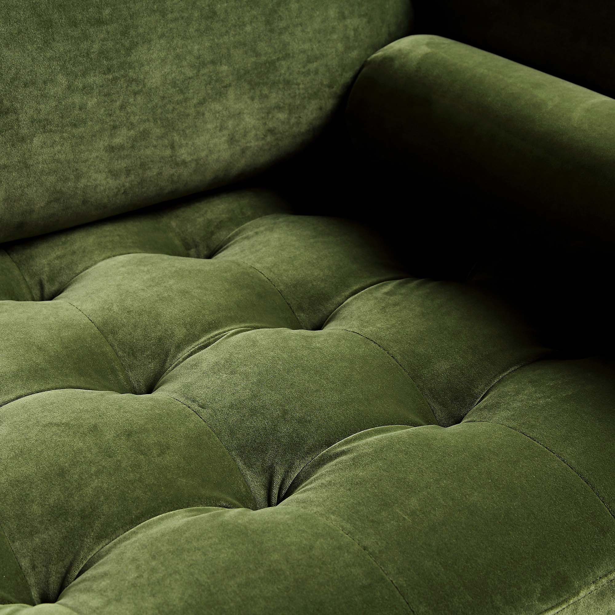 Henrietta Large 3-Seater Sofa, Moss Green Velvet