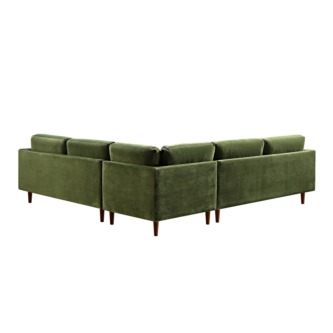Henrietta 5+Seater Corner Sofa, Moss Green Velvet | daals