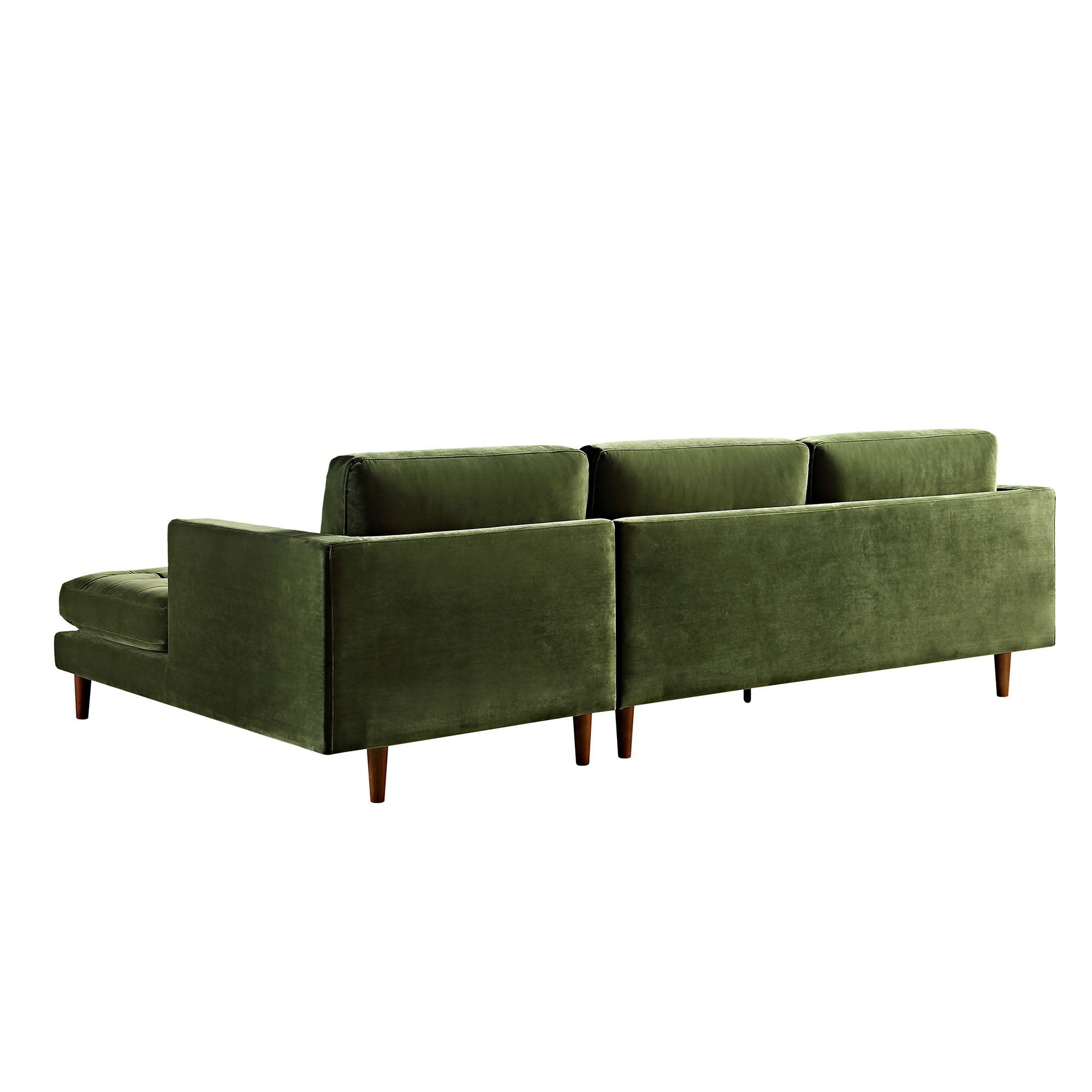 Henrietta Grand 4-Seater RHF Chaise End Sofa, Moss Green Velvet