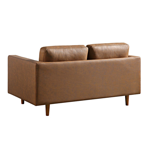 Henrietta 2-Seater Sofa, Tan Faux Suede