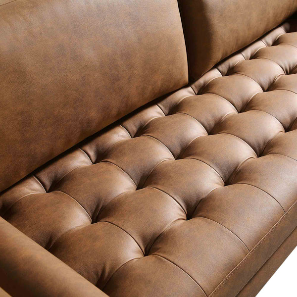 Henrietta Large 3-Seater Sofa, Tan Faux Suede