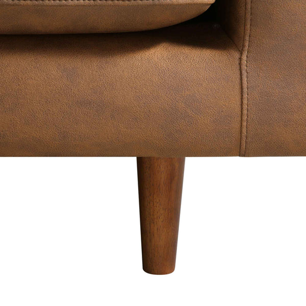 Henrietta Large 3-Seater Sofa, Tan Faux Leather