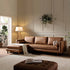 Henrietta Tan Faux Suede Grand 4 - Seater Chaise End Sofa, Left Hand Facing - daals