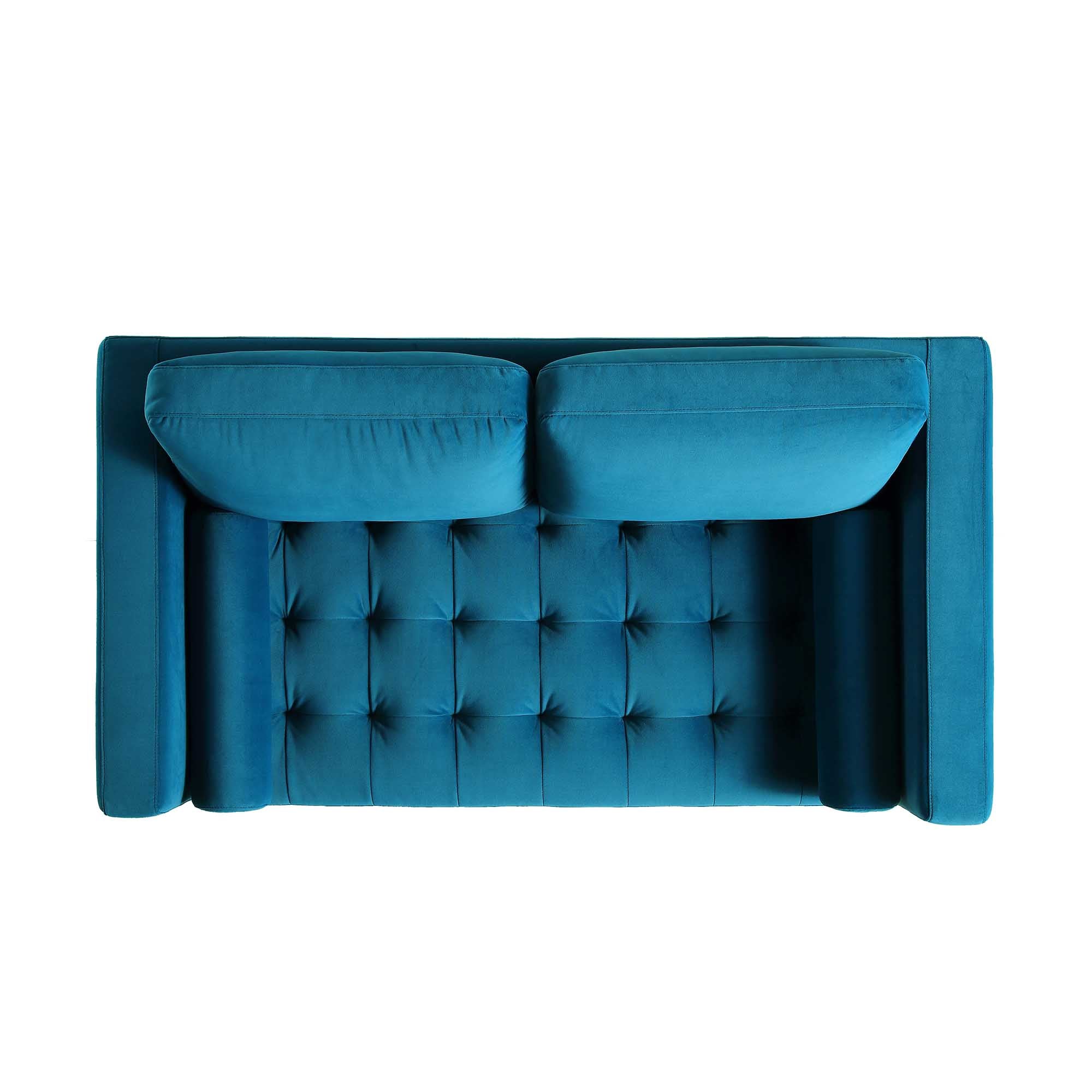 Henrietta 2-Seater Sofa, Teal Velvet
