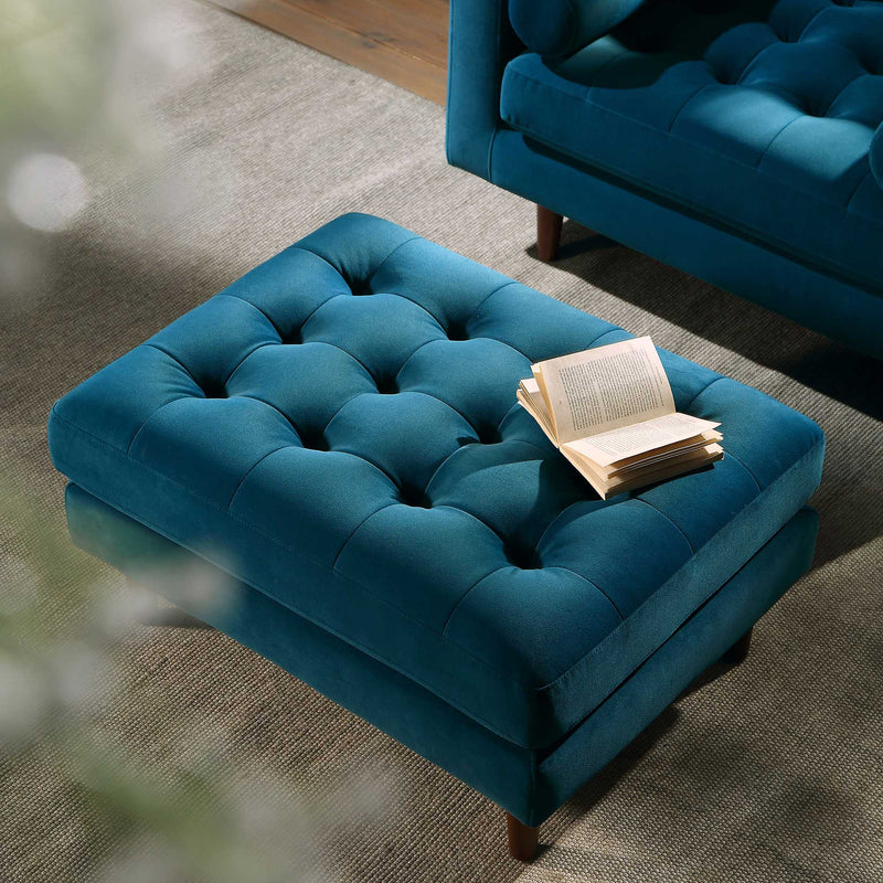 Henrietta Ottoman, Teal Velvet - daals