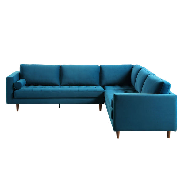 Henrietta 5+Seater Corner Sofa, Teal Velvet