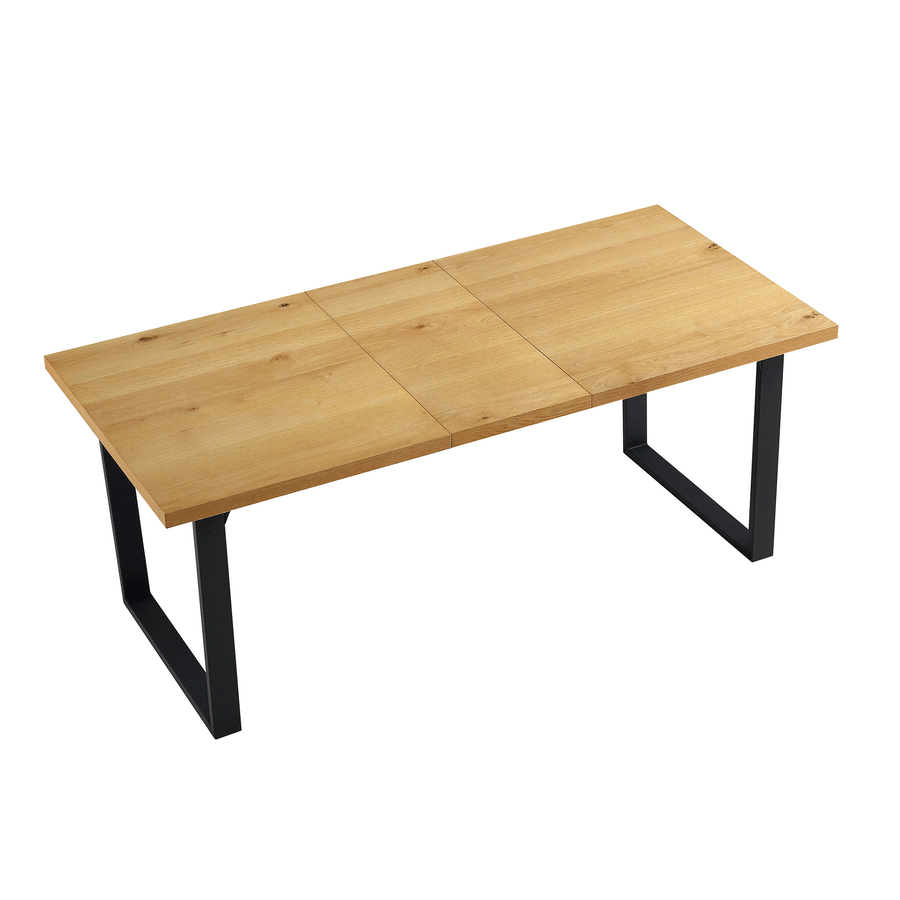 BERN 6-8 Seater Oak Extending Dining Table with Metal Legs