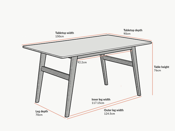 ASCONA White Marble Effect 6-Seater Dining Table with Solid Oak Legs