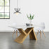 Orillia Oak Effect 160 cm Dining Table with White Top - daals