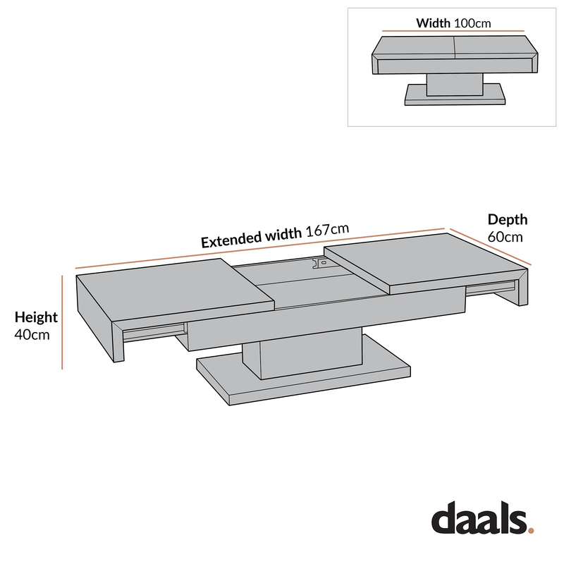 Blythe Two Block Sliding Storage Coffee Table