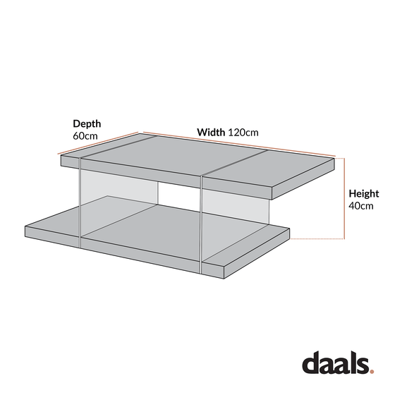 Albion White High Gloss and Glass Coffee Table