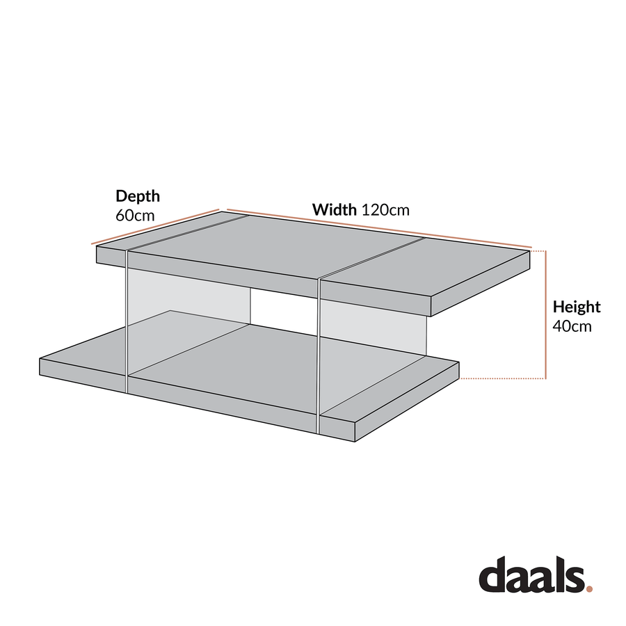 Albion White High Gloss and Glass Coffee Table