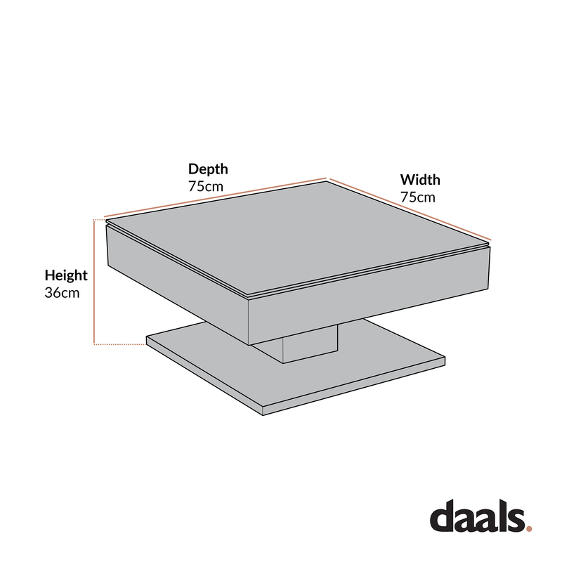 Finch White Swivel Frosted Glass Top Coffee Table with Stainless Steel Base