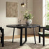 BERN Extending Round Dining Table with Metal Legs, Black - daals
