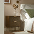 Richmond Ridged 2 Drawer Bedside Table, Dark Ash
