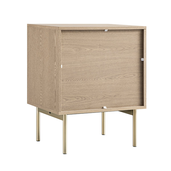 Richmond Ridged 2 Drawer Bedside Table, Light Ash