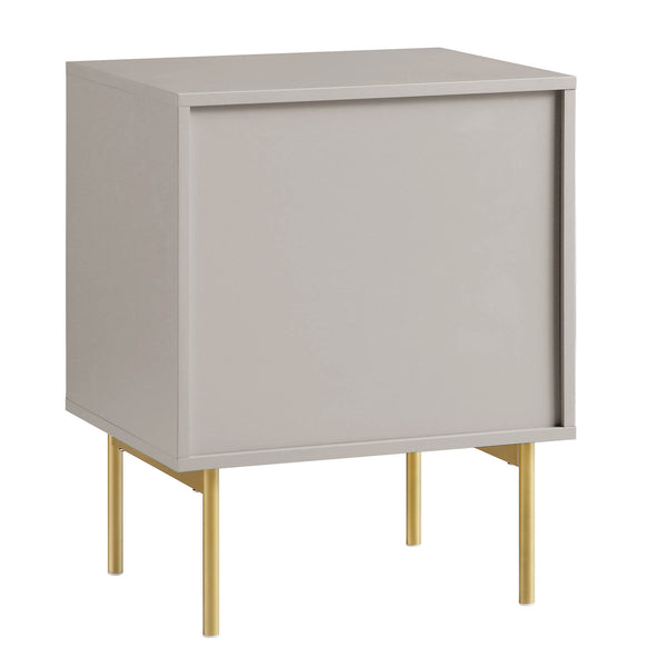 Richmond Ridged 2 Drawer Bedside Table, Matte Taupe daals
