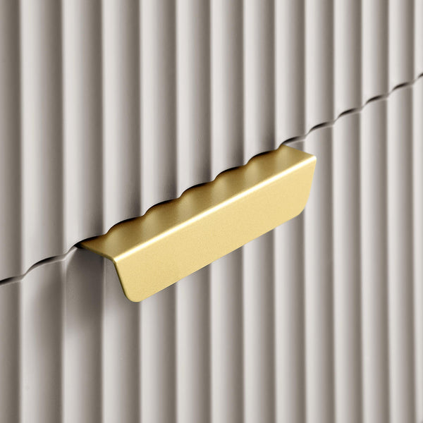 Richmond Ridged 2 Drawer Bedside Table, Matte Taupe