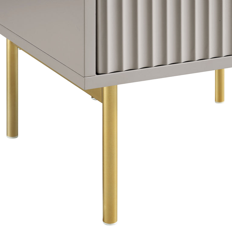 Richmond Ridged 2 Drawer Bedside Table, Matte Taupe daals