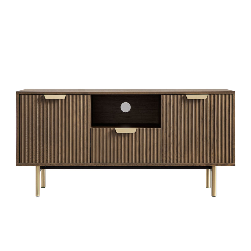 Richmond Ridged 120cm Wide TV Media Unit, Dark Ash