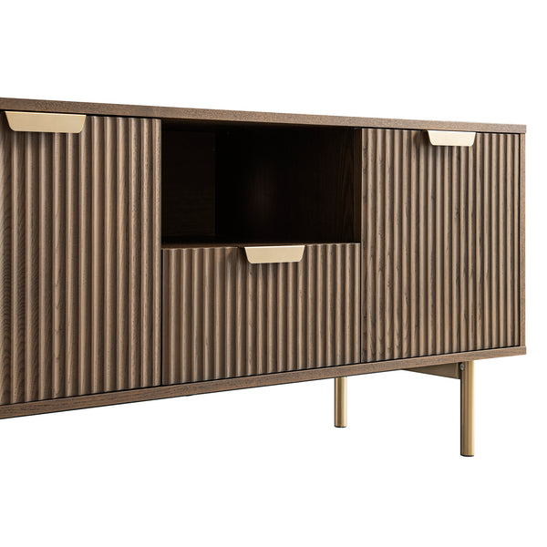 Richmond Ridged 120cm Wide TV Media Unit, Dark Ash