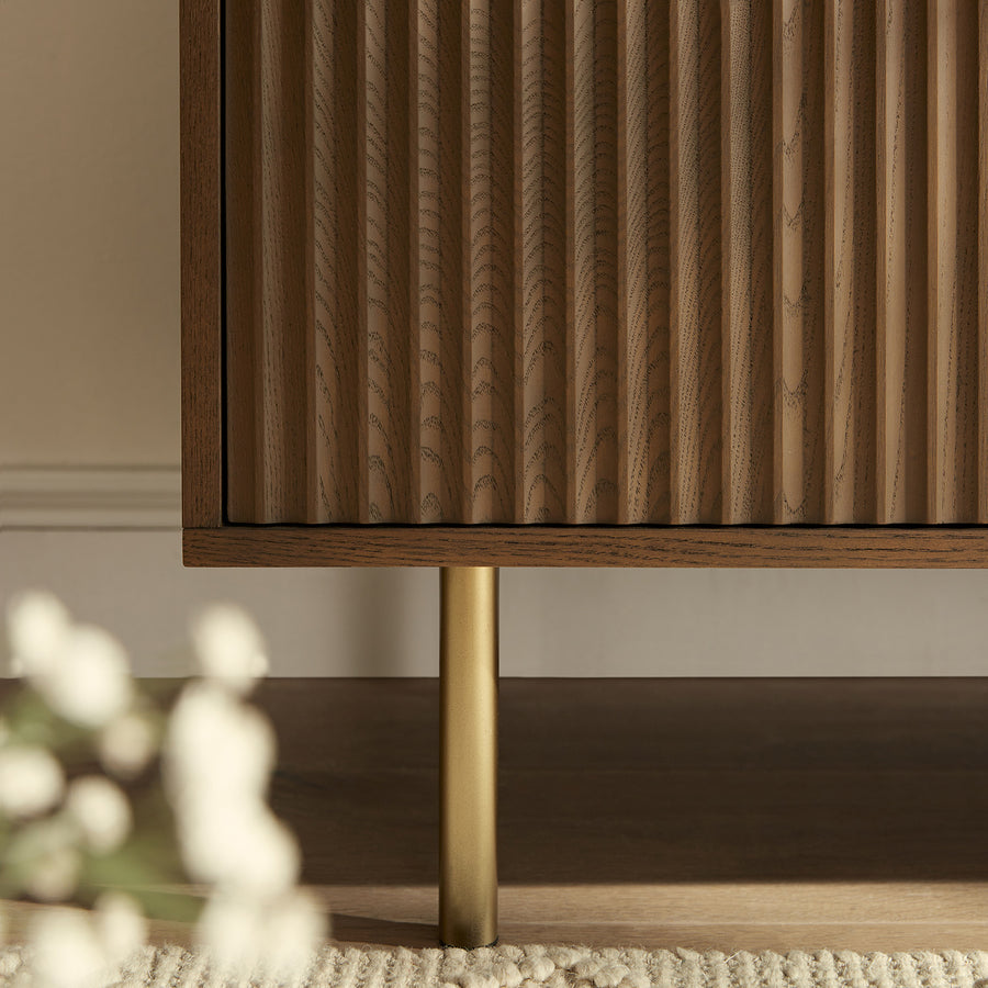 Richmond Ridged 120cm Wide TV Media Unit, Dark Ash