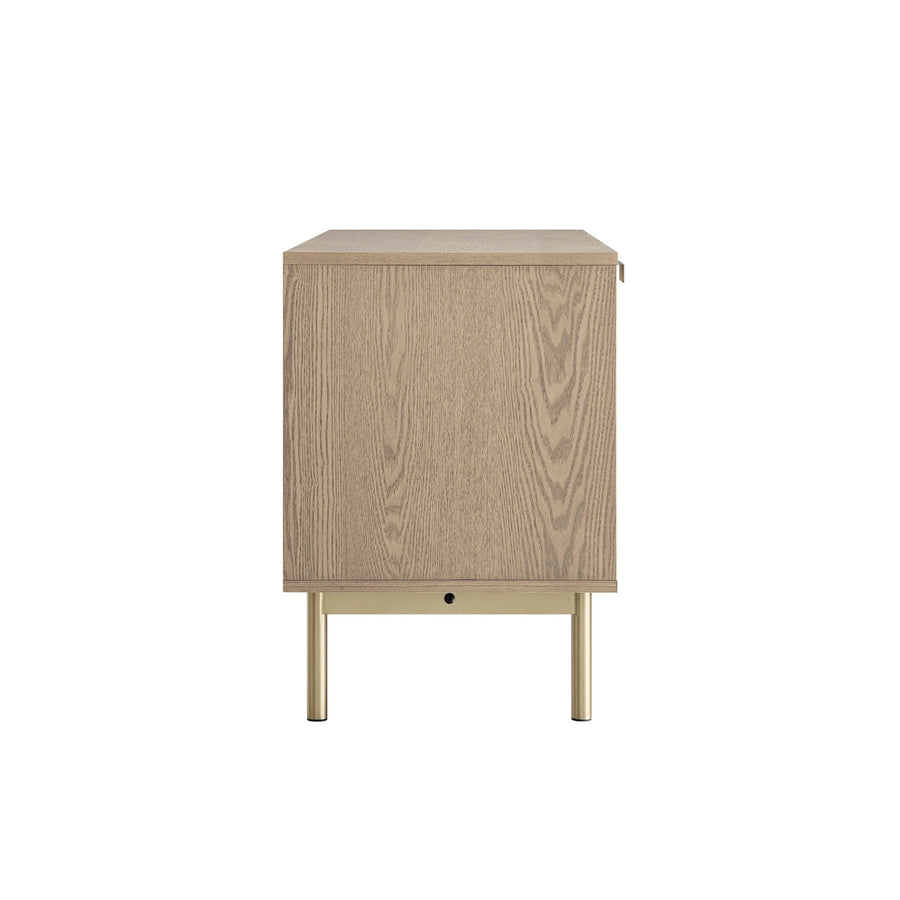 Richmond Ridged 120cm Wide TV Media Unit, Light Ash
