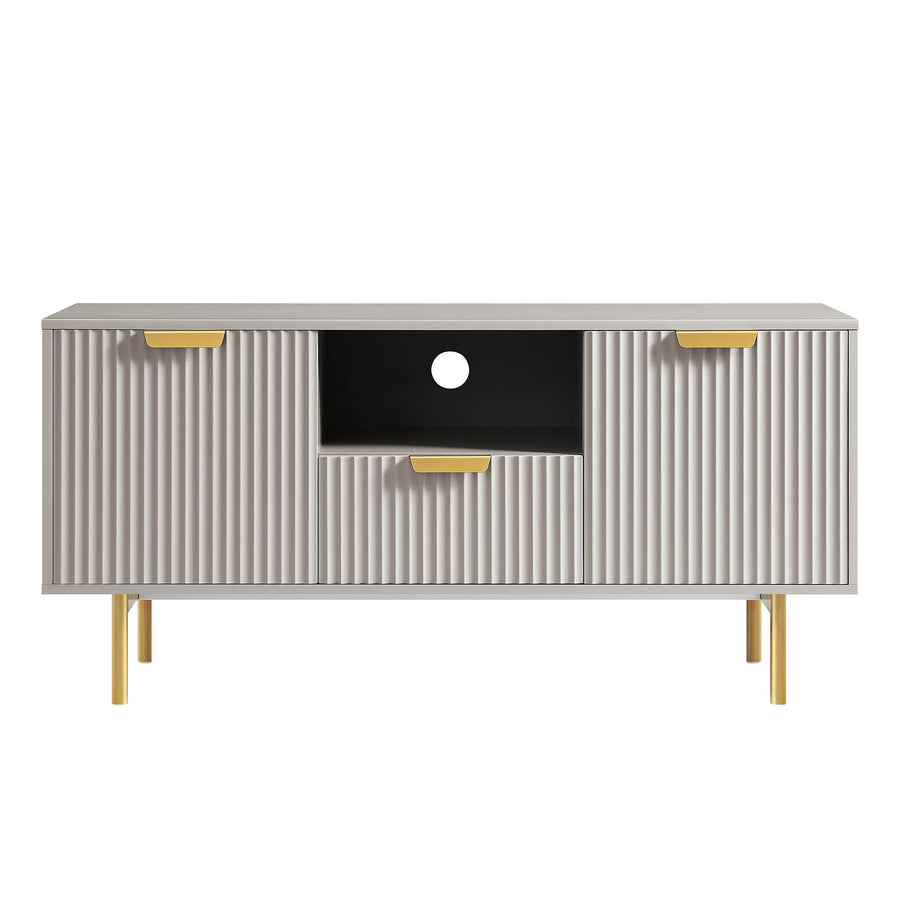 Richmond Ridged 120cm Wide TV Media Unit, Matte Taupe