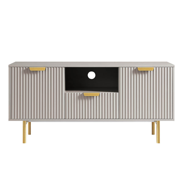 Richmond Ridged 120cm Wide TV Media Unit, Matte Taupe