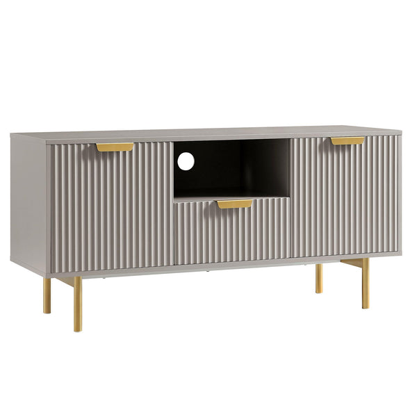 Richmond Ridged 120cm Wide TV Media Unit, Matte Taupe