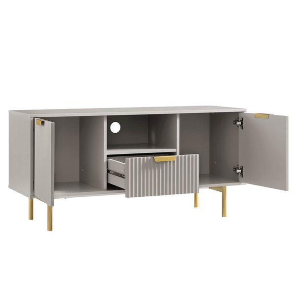 Richmond Ridged 120cm Wide TV Media Unit, Matte Taupe