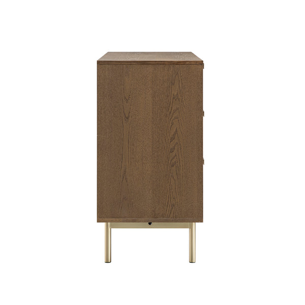 Richmond Ridged Wide Chest of 6 Drawers, Dark Ash