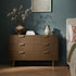 Richmond Ridged Wide Chest of 6 Drawers, Dark Ash - daals