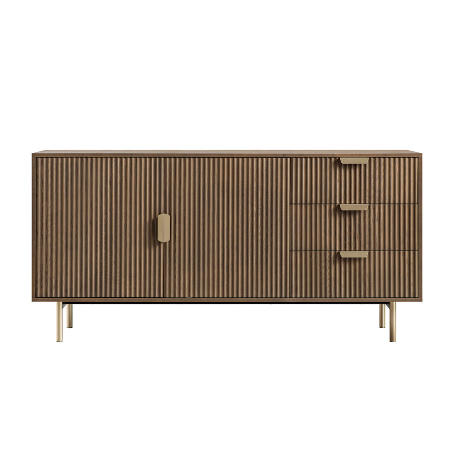 Richmond Ridged Large Sideboard, Dark Ash