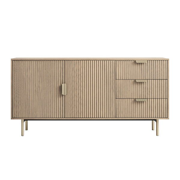 Richmond Ridged Large Sideboard, Light Ash