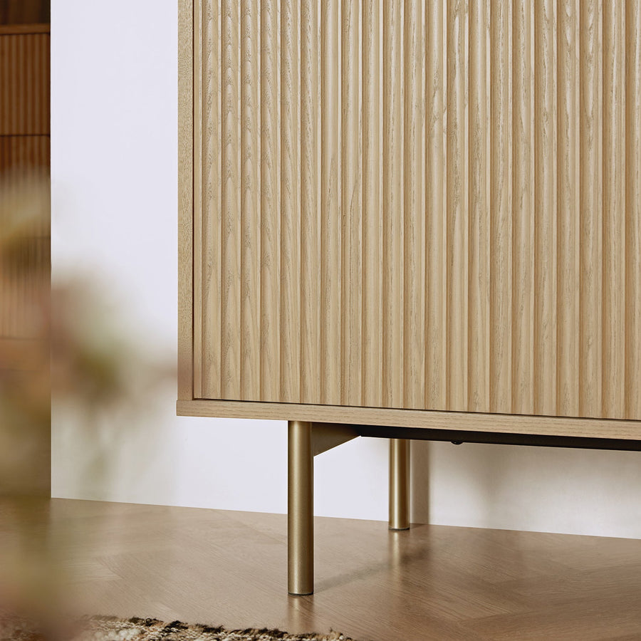 Richmond Ridged Large Sideboard, Light Ash