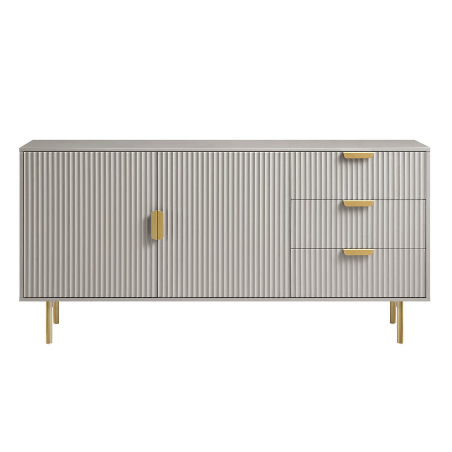 Richmond Ridged Large Sideboard, Matte Taupe