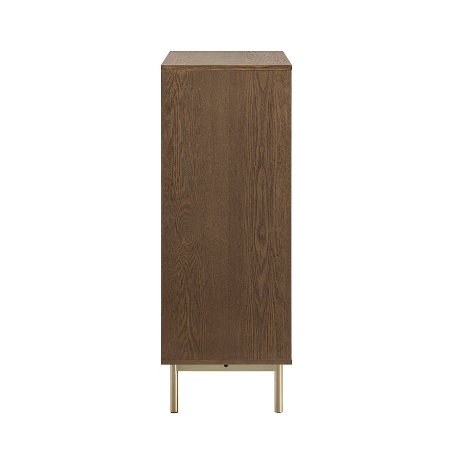 Richmond Ridged Highboard Storage Cabinet, Dark Ash