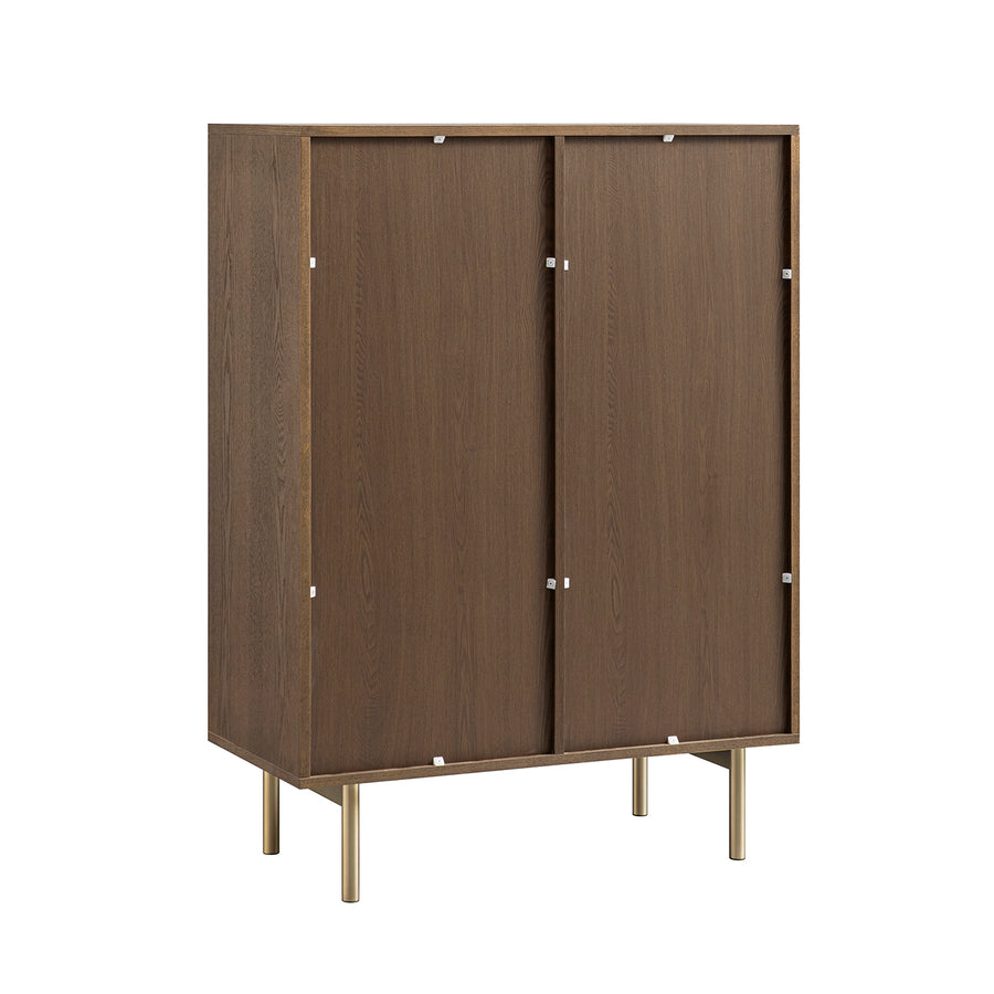 Richmond Ridged Highboard Storage Cabinet, Dark Ash