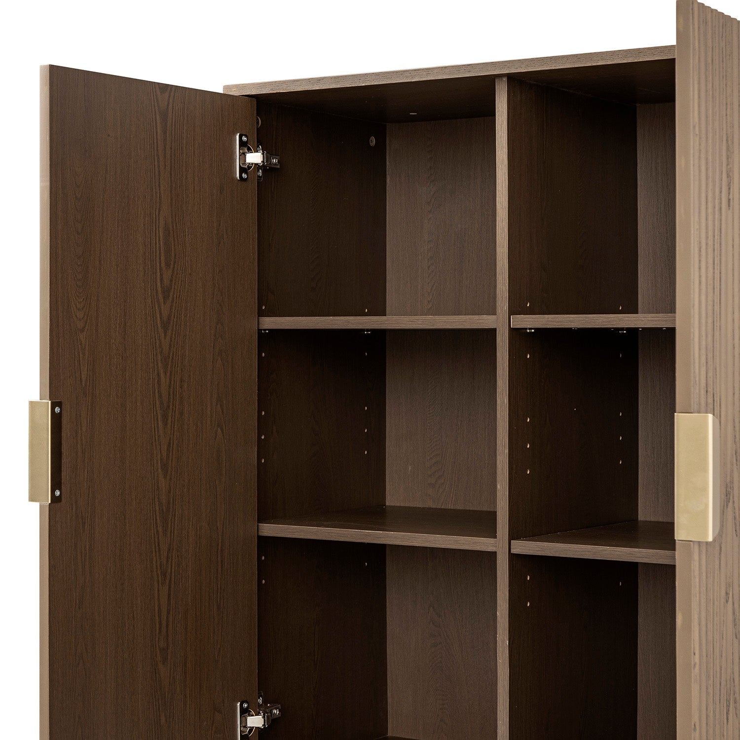 Richmond Ridged Highboard Storage Cabinet, Dark Ash